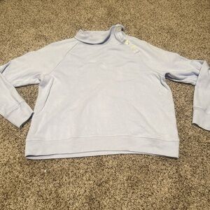 J. Crew Sky Blue Buttoned Collar Sweatshirt